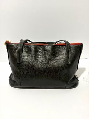 Hammitt Addie Medium Black Leather Tote with Red Zip Accents/Brushed Gold Hardwa